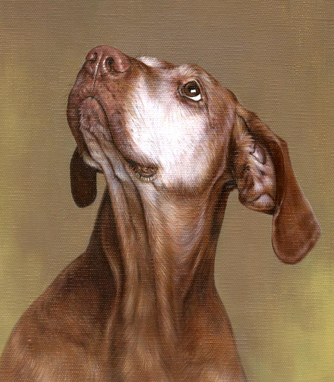 Oil painting of a Pointer