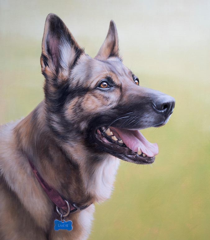 Oil painting of a dog