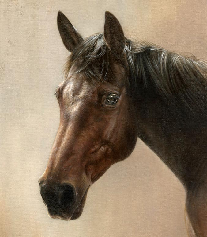 Oil painting of a horse