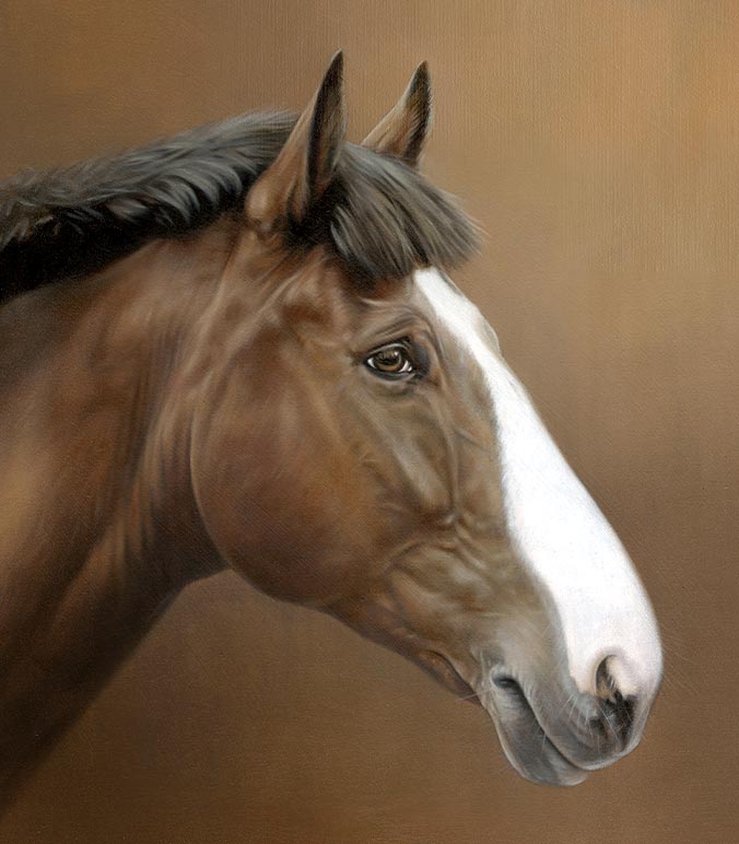 Oil painting of a horse