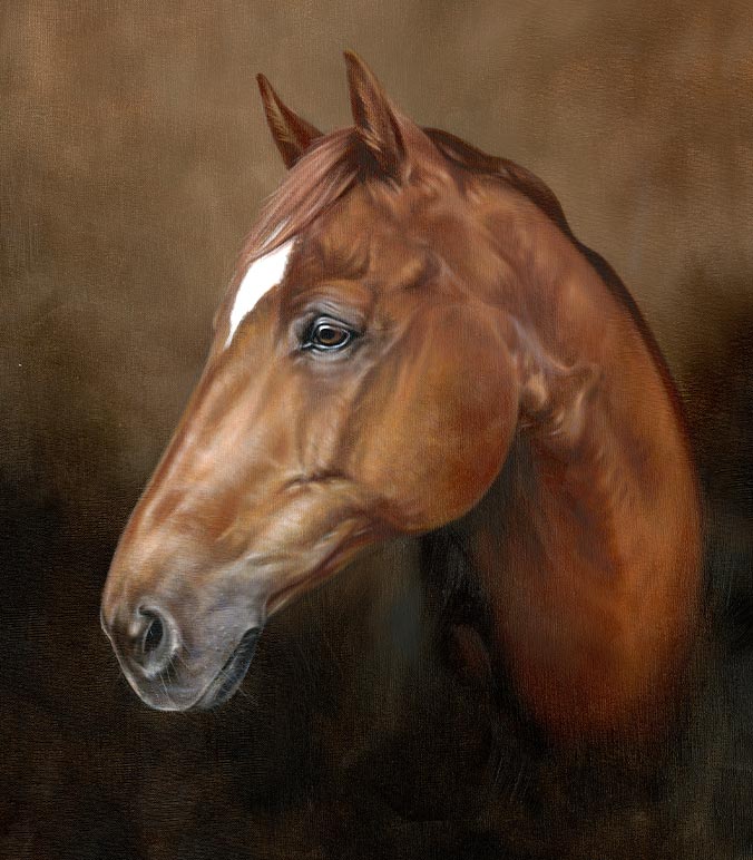 Oil painting of a horse