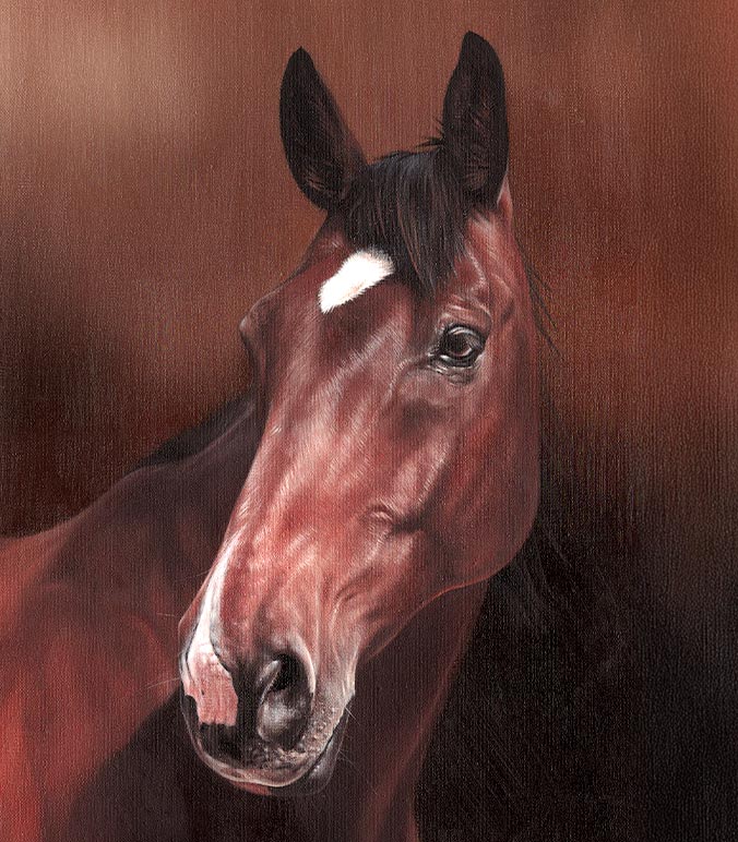 Oil painting of a horse