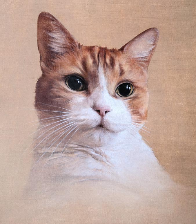 Oil painting of a cat