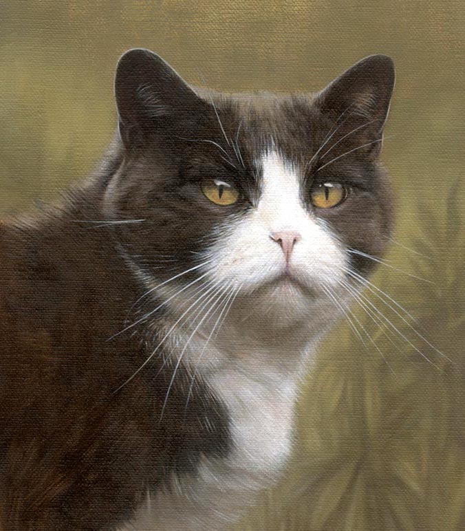 Oil painting of a cat