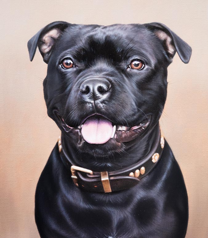 Oil painting of a dog