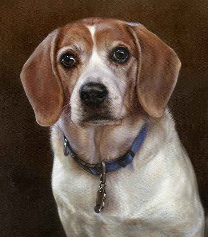 Oil painting of a dog