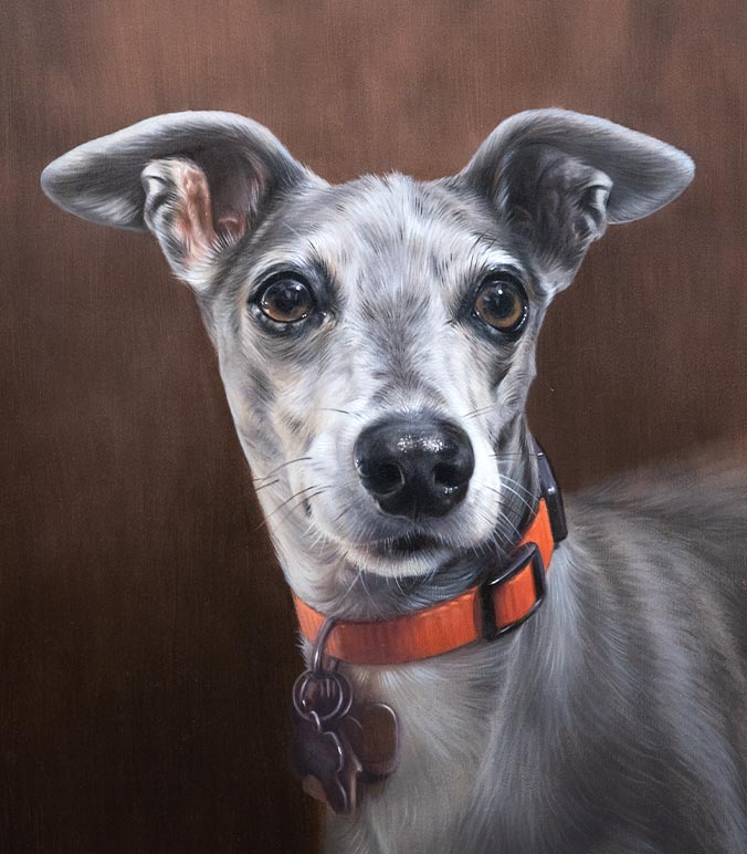 Oil painting of a dog