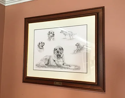 Russell's Testimonial for His Dog's Portrait Russell's dog portrait, which he describes as 'stunning' and 'breathtaking', meticulously packaged and perfectly revealed to Samantha.